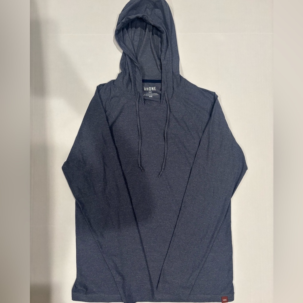 Rhone Reign Performance Hoodie Mens M Blue Activewear Lightweight Gym